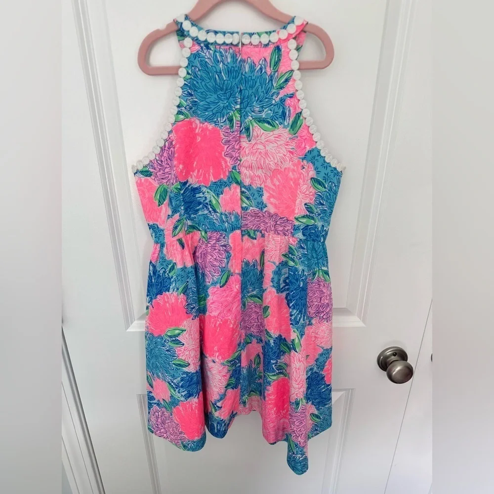 Lilly Pulitzer Girls Little Kinley Dress Beach House Blooms Size 14